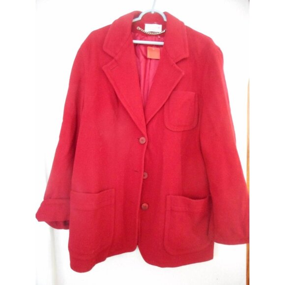Ashley Scott Jackets & Blazers - Vintage Red Wool cashmere blend Lined Coat Size 12